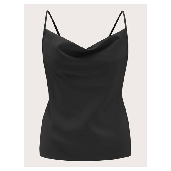 Solid color draped front cami top - Picture 3 of 3